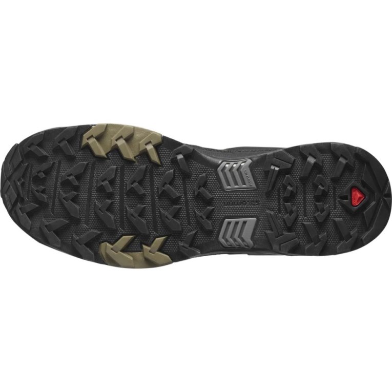 Tenis Senderismo Salomon X Ultra 4 Cuero GTX Hombre Negros Verde Oliva | MX ATEU071